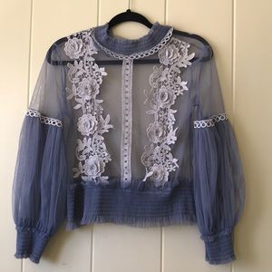 Lavender/Blue Mesh Top